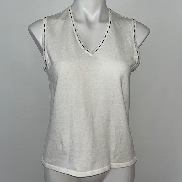 Norton Mcnaughton White Sleeveless Top - Picture 1 of 6
